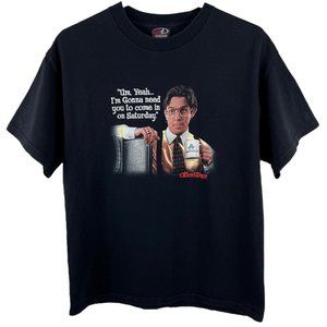 Fox 2004 Office Space Bill Lumbergh Movie Promo Black T-Shirt Size M, L